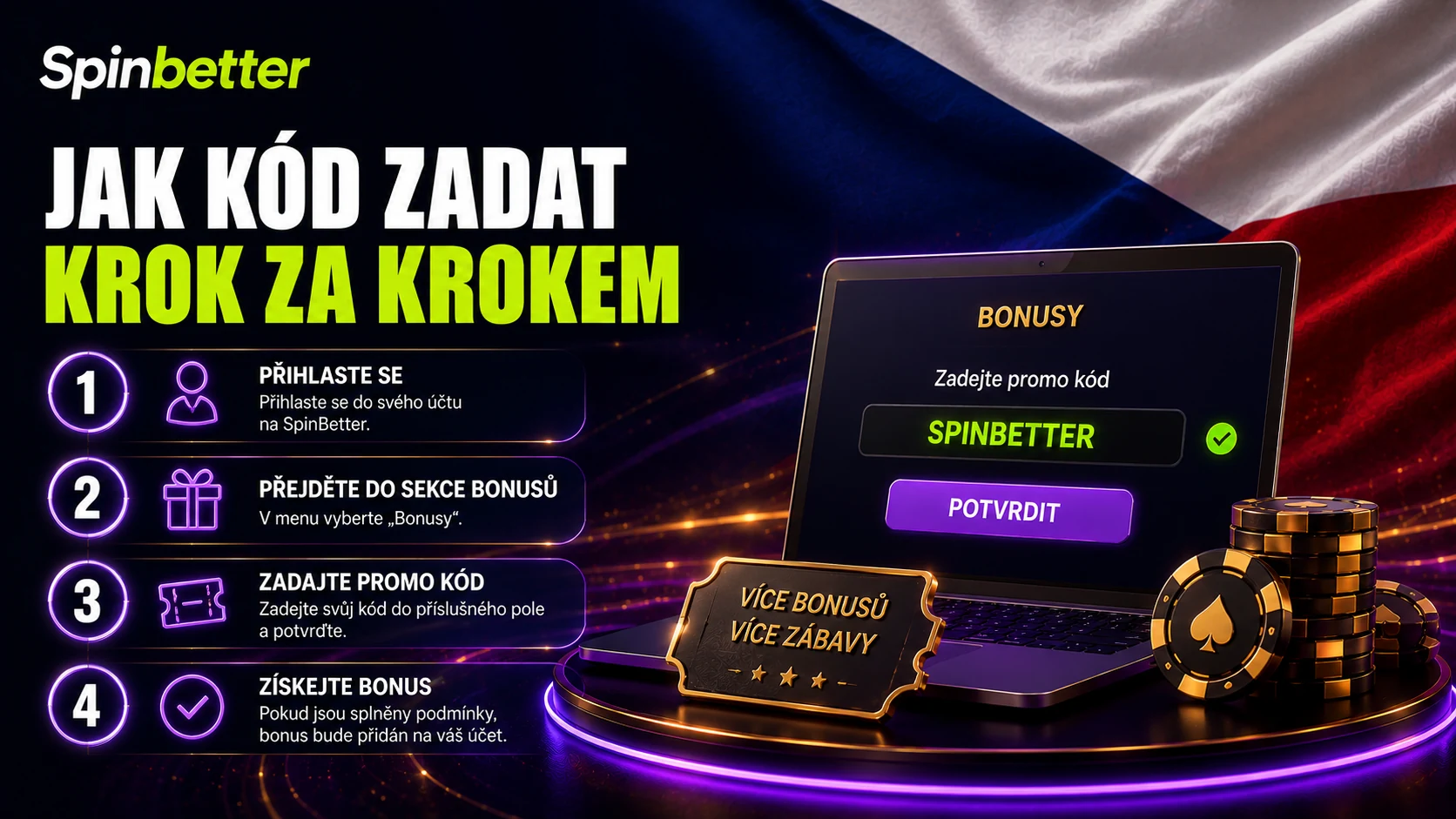 jak zadat promo kód SpinBetter krok za krokem při registraci