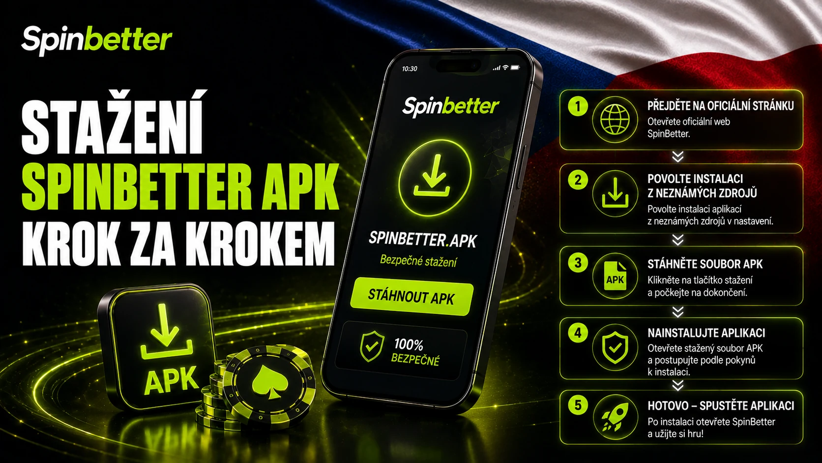 stažení SpinBetter apk krok za krokem na Androidu
